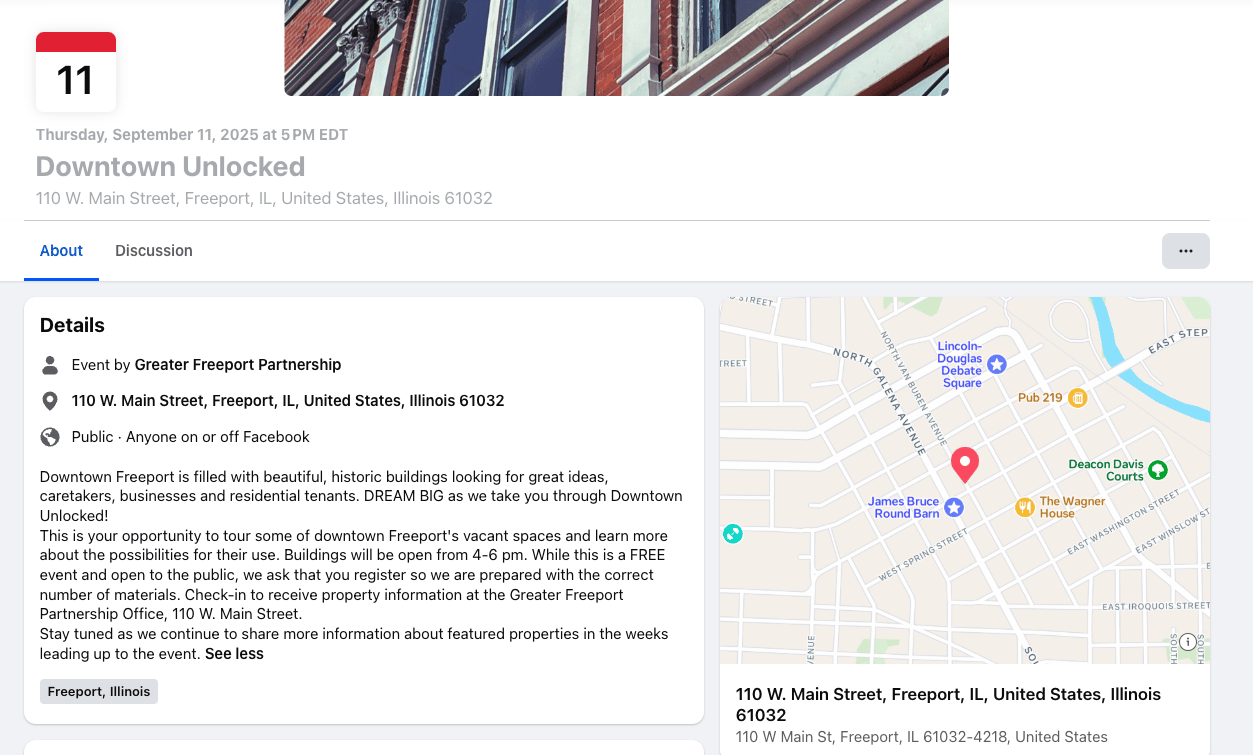 RoleCall - Freeport Downtown Unlocked Facebook Event (Greater Freeport Partnership)